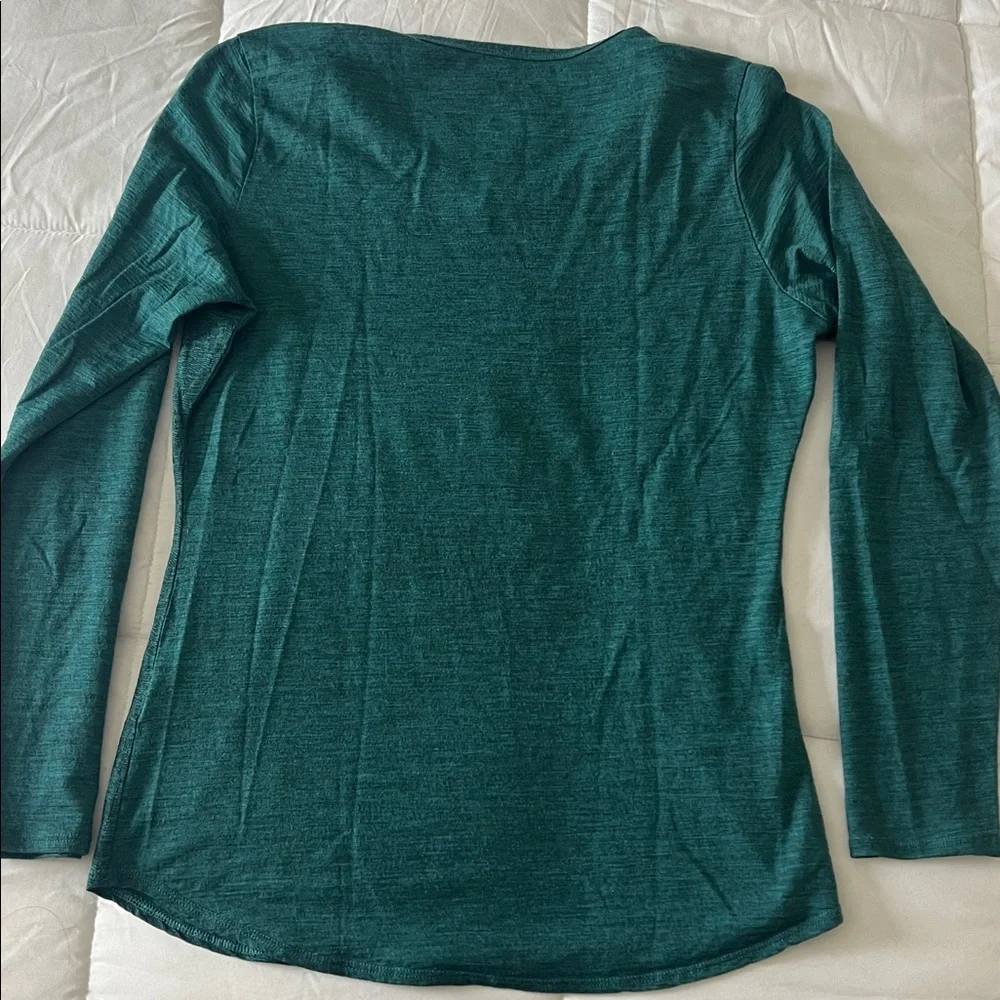 Seg’ments Teal Blue Green 100% Merino Wool Long Sleeve Shirt Base Layer Medium - Picture 4 of 4